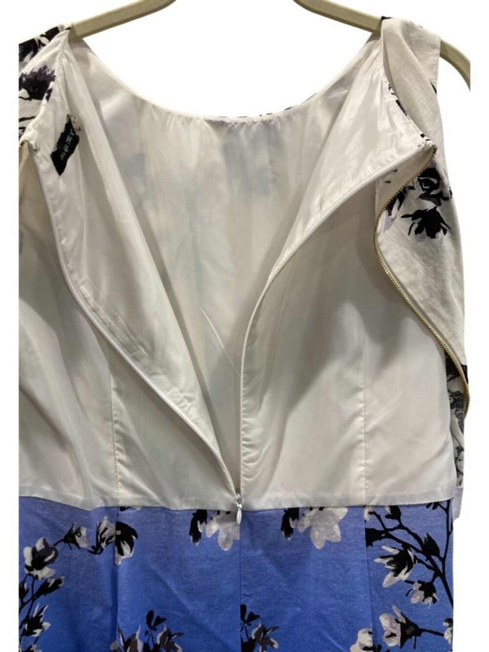 Ivanka Trump Floral Linen Layered Sheath Dress 14 Blue Ombre Feminine Romantic - Picture 5 of 12